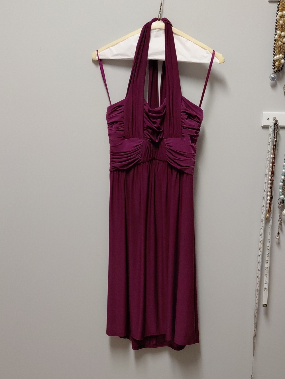 Max And Cleo Burgundy Halter Style Dress, Size 8